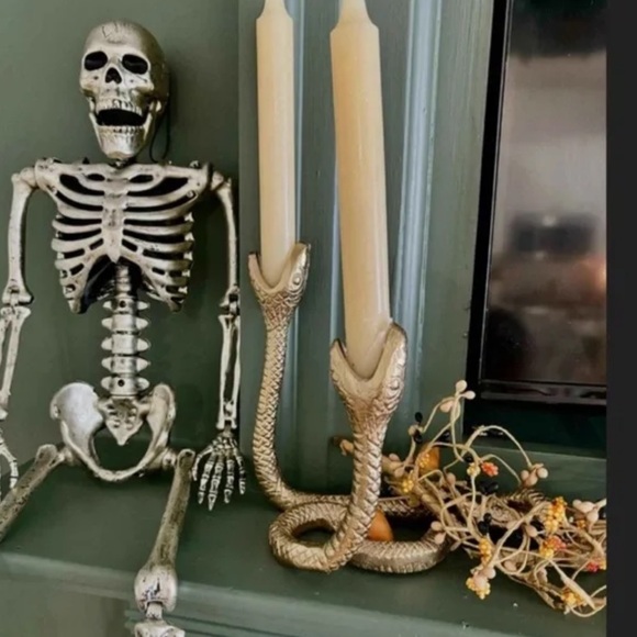 Gold Two headed Snaked Taper Candle Stand Holder -NWTS - Threshold - Picture 6 of 13